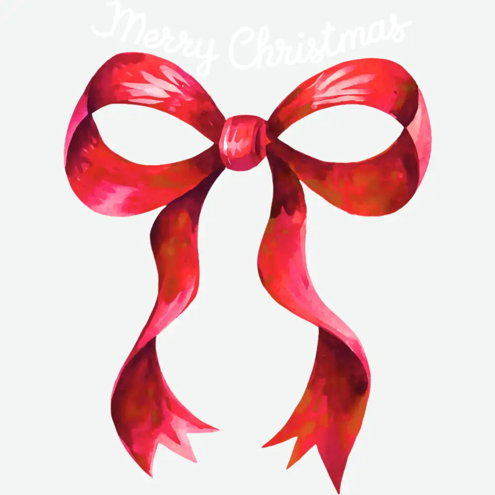 Coquette Red Bow Merry Christmas - Christmas Ready to Press DTF Transfer