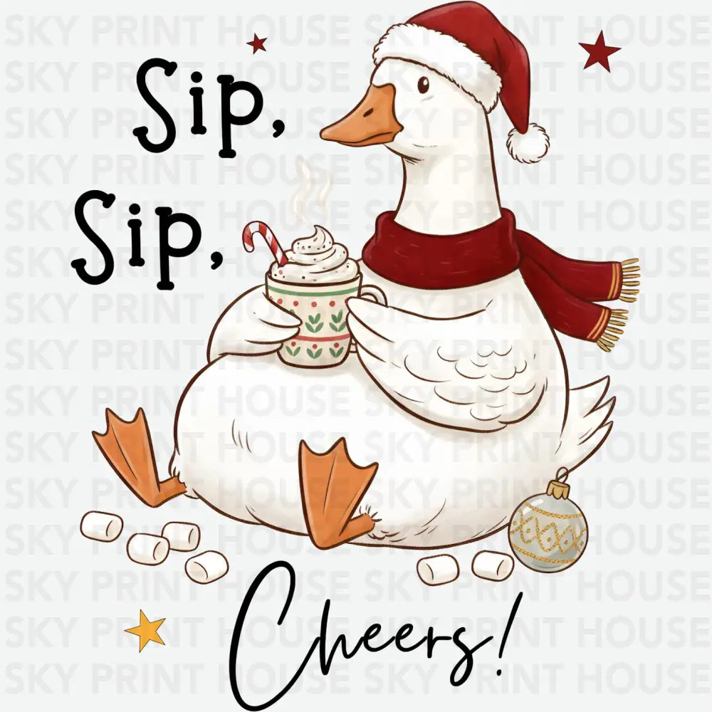 Coquette Silly Christmas Goose - Christmas Ready to Press DTF Transfer