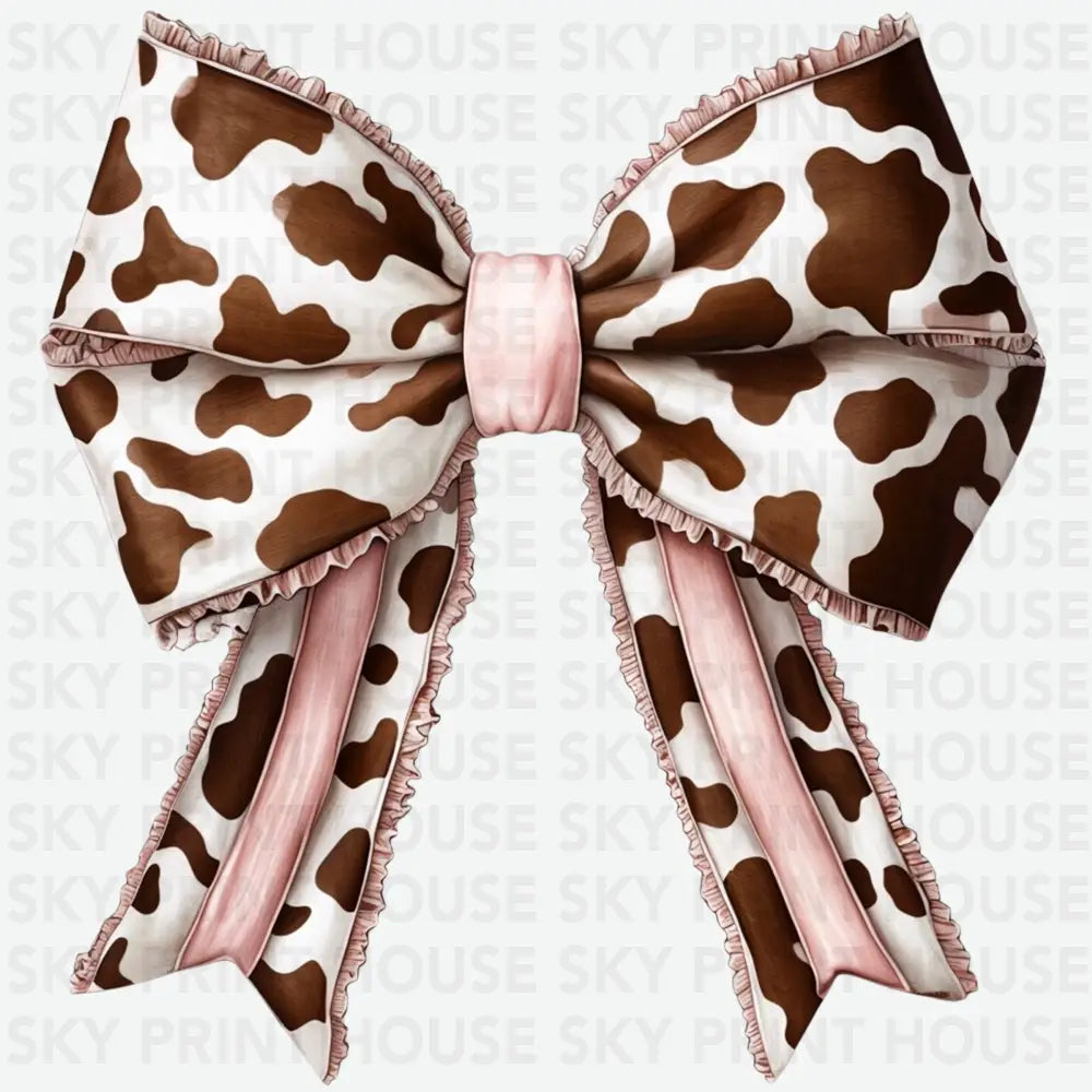 Cow Print Bow Western Ready to Press DTF Transfer