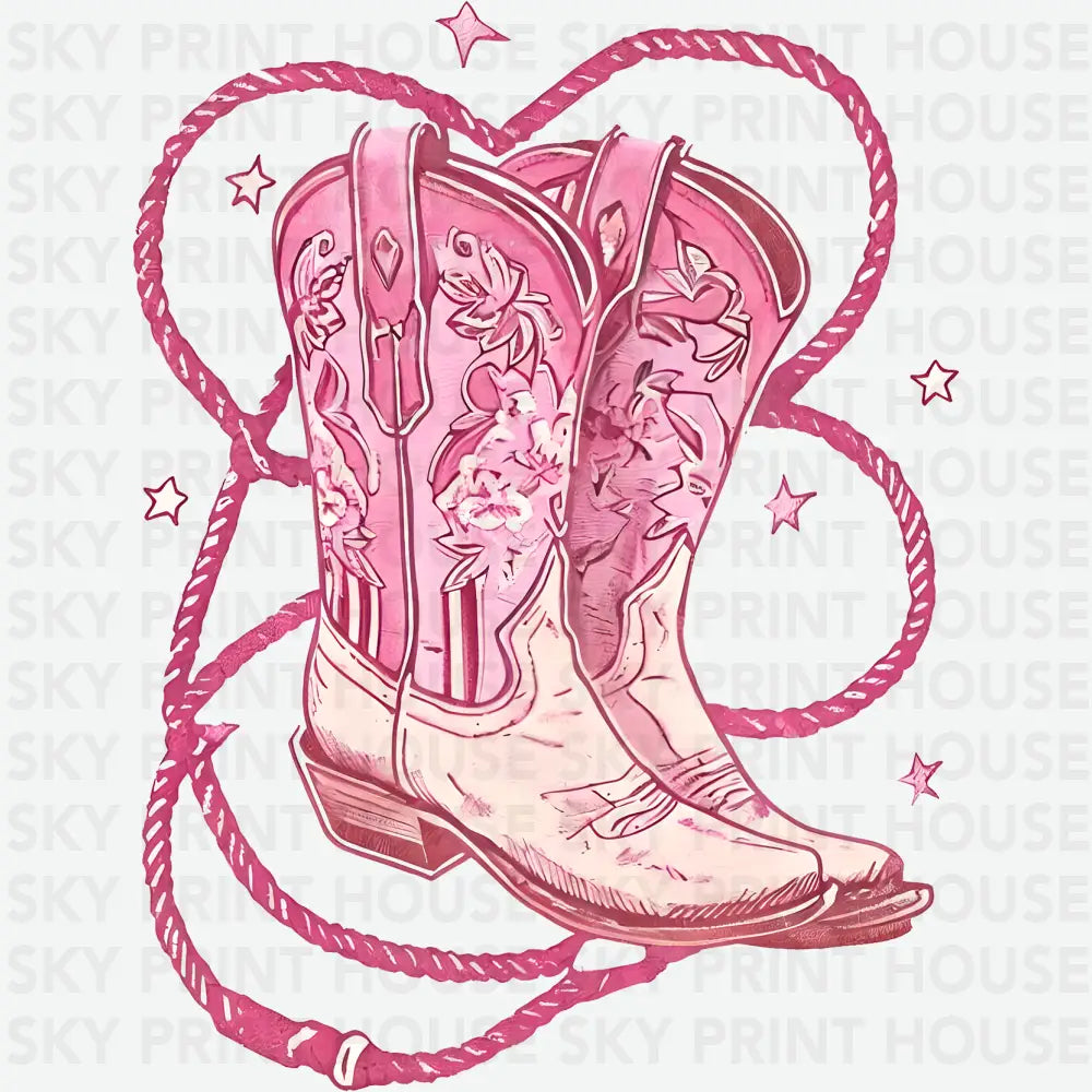 Cowgirl Boots Western Ready to Press DTF Transfer