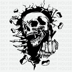 Creepy Skull Halloween Ready to Press DTF Transfer