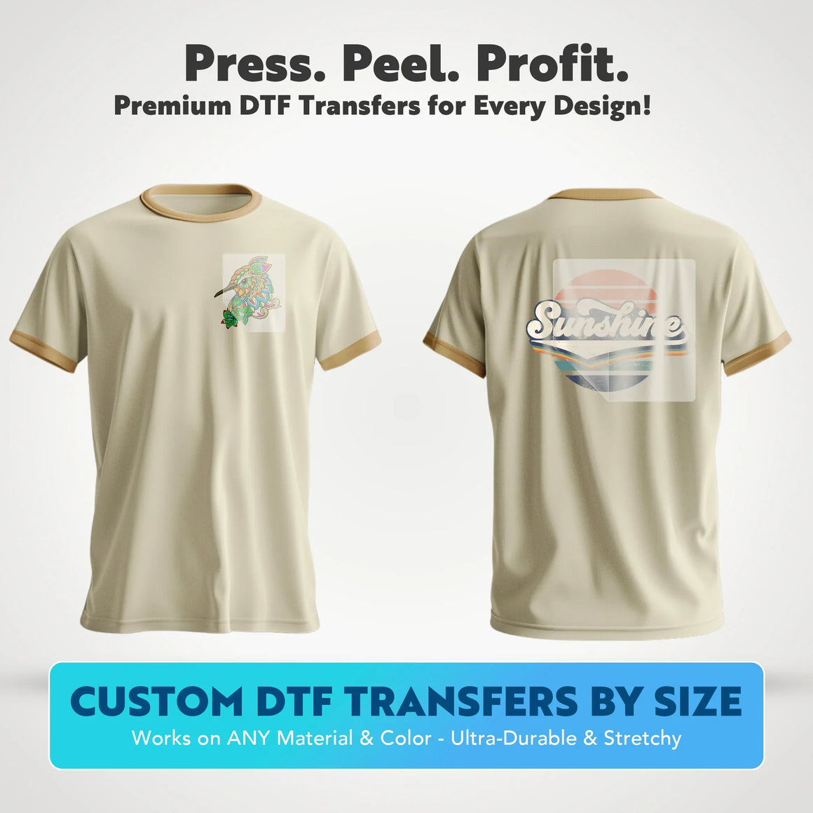 DTF Transfer Size Chart DTF Price List for Apparel SKY Print House