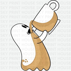Cute Coffee Ghost - Halloween Ready to Press DTF Transfer