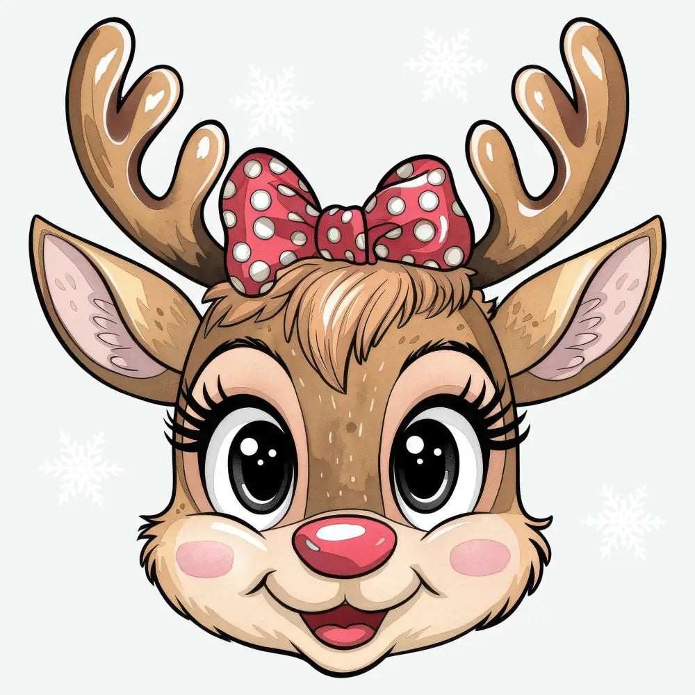 Cute Girl Reindeer - Christmas Ready to Press DTF Transfer