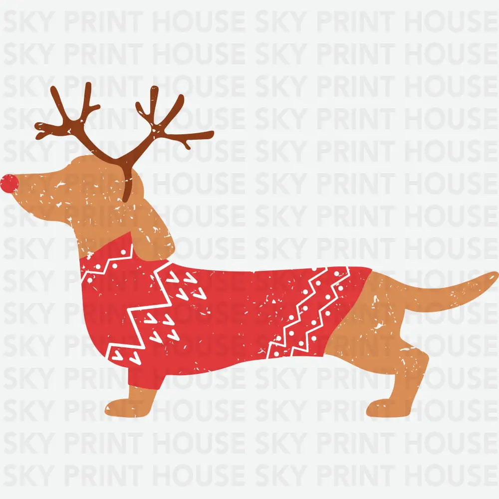 Dachshund Dog - Christmas Ready to Press DTF Transfer