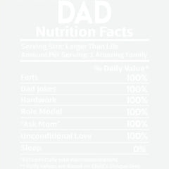 Dad Nutrition Facts Father’s Day Ready to Press DTF Transfer