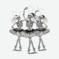 Dancing Ballet Skeletons Halloween Ready to Press DTF Transfer