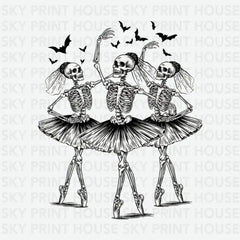 Dancing Ballet Skeletons Halloween Ready to Press DTF Transfer