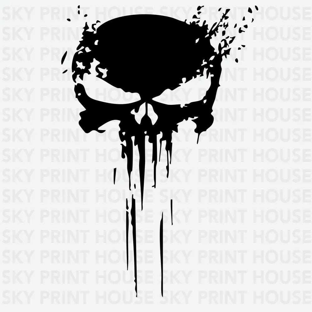 Distressed Skull Halloween Ready to Press DTF Transfer