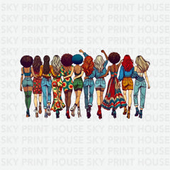 Diverse Women Unity Human Rights Ready to Press DTF Transfer