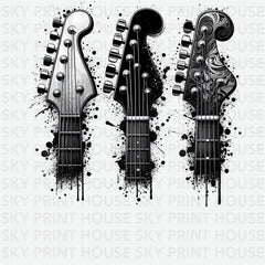 Electric Guitar Neck Art Music Ready to Press DTF Transfer