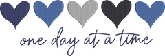 Blue Heart One Day At A Time - Embroidery Design