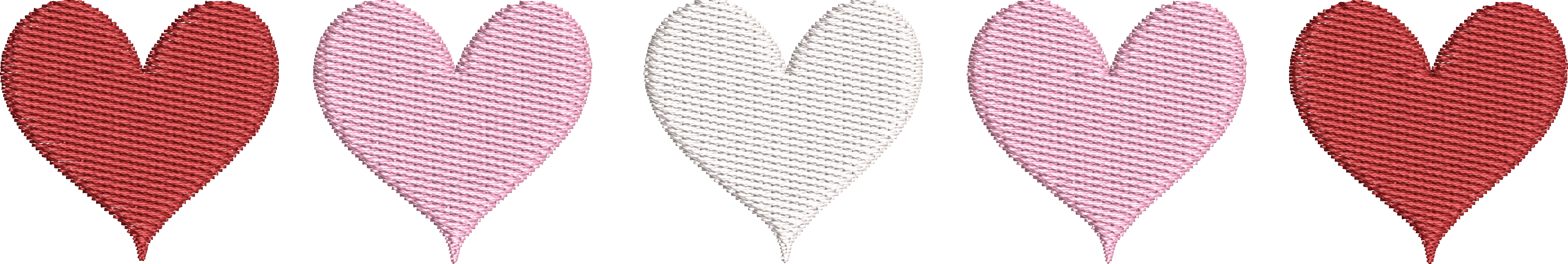 Valentines Day Pink Red White Heart - Embroidery Design