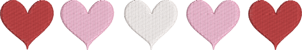 Valentines Day Pink Red White Heart - Embroidery Design