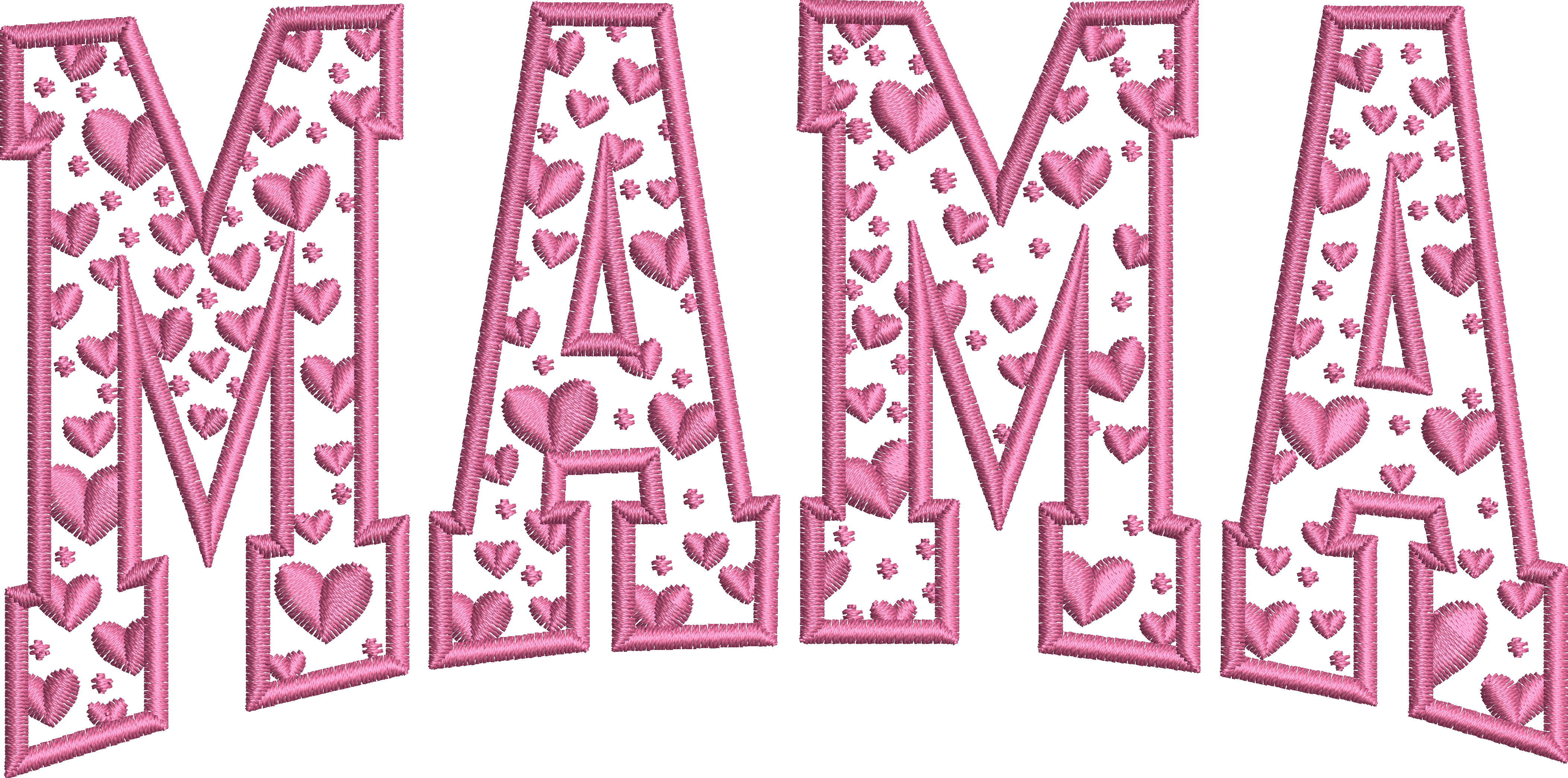 Pink Heart Mama - Embroidery Design