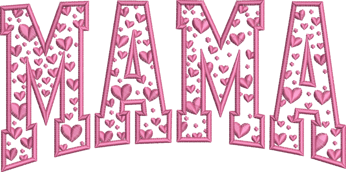 Pink Heart Mama - Embroidery Design