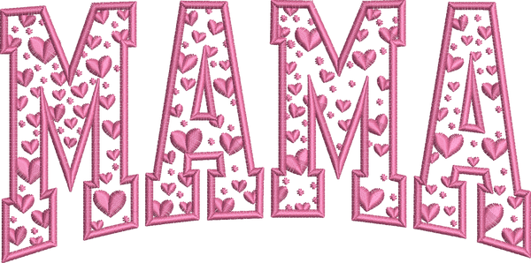 Pink Heart Mama - Embroidery Design