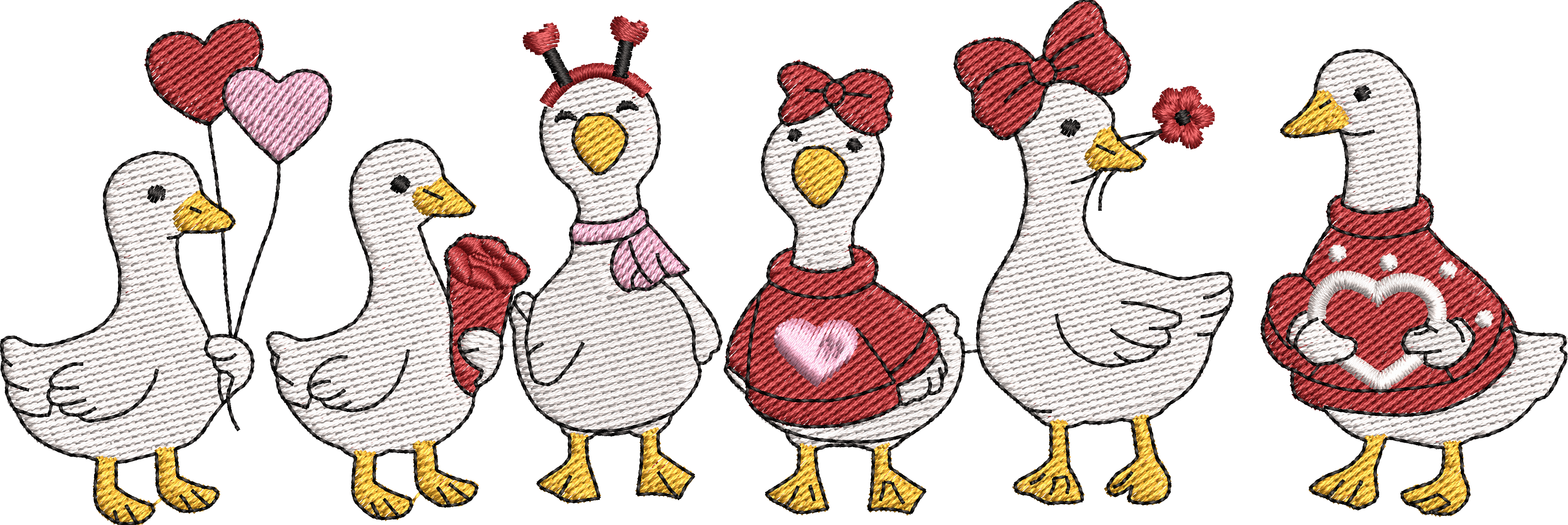 Valentines Day Love Goose - Embroidery Design