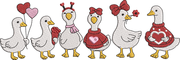 Valentines Day Love Goose - Embroidery Design