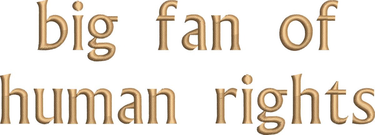 Big Fan Of Human Rights - Embroidery Design