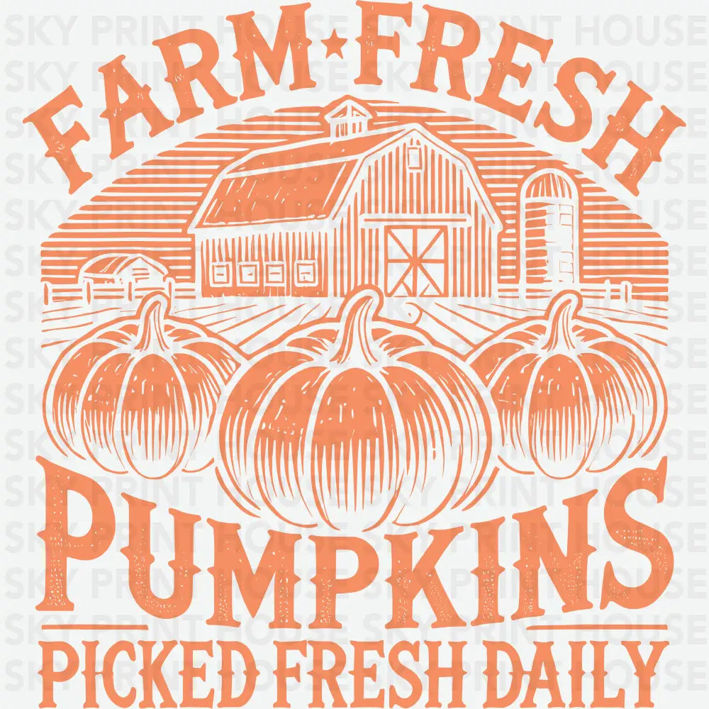 Farm Fresh Pumpkins Thanksgiving Ready to Press DTF Transfer