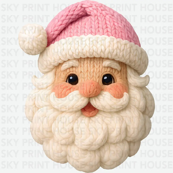 Faux Yarn Crochet Santa - Christmas Ready to Press DTF Transfer