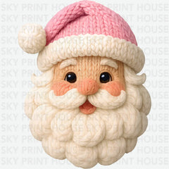 Faux Yarn Crochet Santa - Christmas Ready to Press DTF Transfer