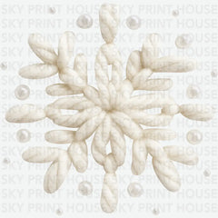 Faux Yarn Crochet Snowflakes - Christmas Ready to Press DTF Transfer