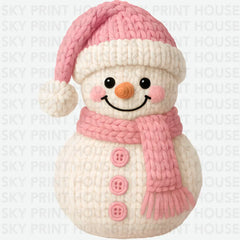 Faux Yarn Crochet Snowman - Christmas Ready to Press DTF Transfer