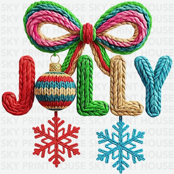 Faux Yarn Jolly - Christmas Ready to Press DTF Transfer