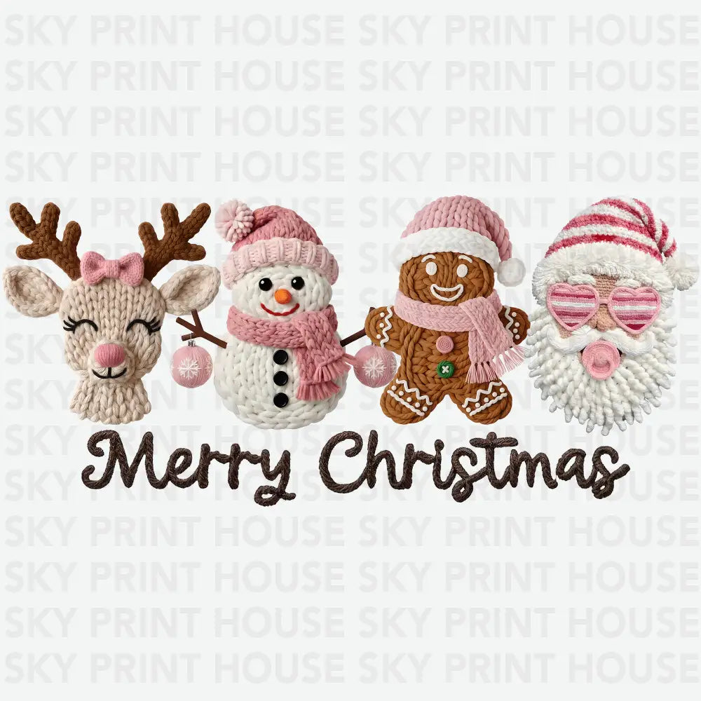 Faux Yarn Merry Christmas - Christmas Ready to Press DTF Transfer
