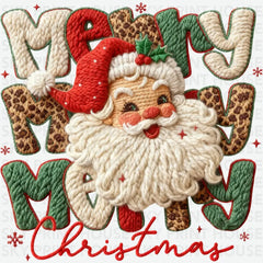 Faux Yarn Merry Christmas Santa - Christmas Ready to Press DTF Transfer