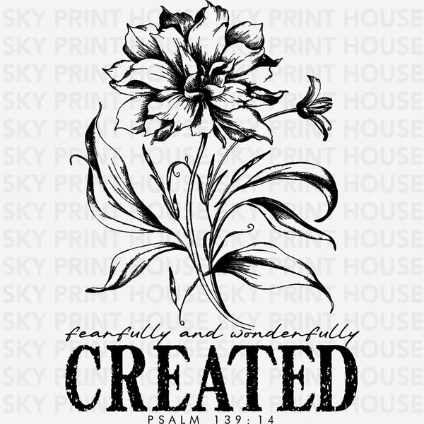 Fearfully and Wonderfully Created - Religious Ready to Press DTF Transfer
