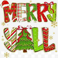 Festive Merry Christmas Y’all - Ready to Press DTF Transfer