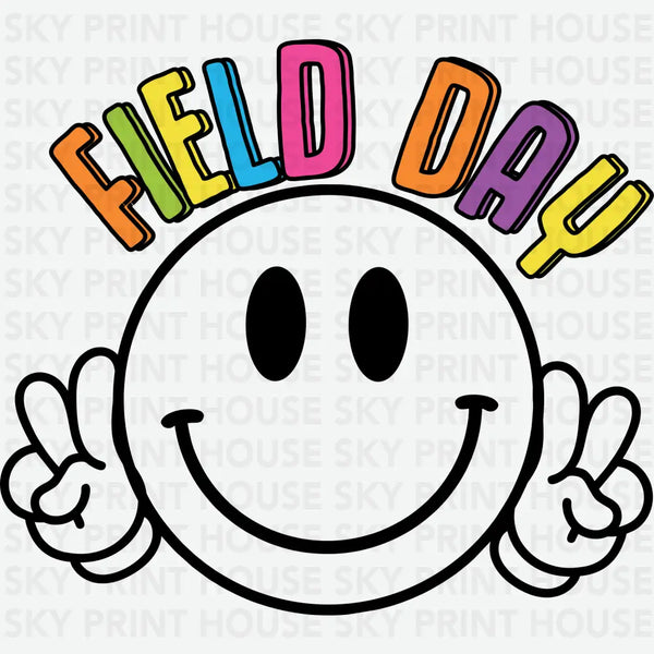 Field Day Smiley Face - School Ready to Press DTF Transfer