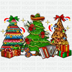 Fiesta Christmas Tree Mexican Holiday - Ready to Press DTF Transfer