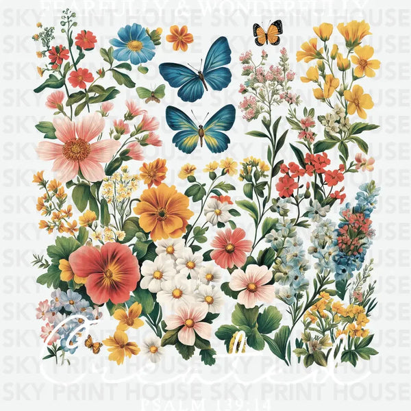 Floral Bible Verse - Religious Ready to Press DTF Transfer