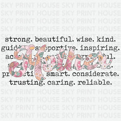 Floral Mother Definition Mother’s Day Ready to Press DTF Transfer