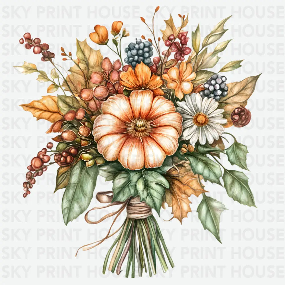 Flowers Boquete Fall Ready to Press DTF Transfer