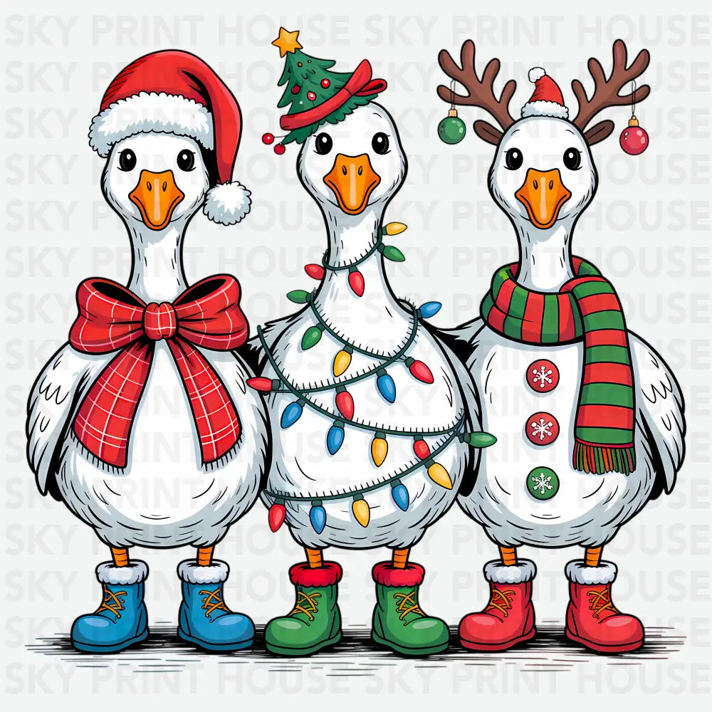 Funny Christmas Goose - Christmas Ready to Press DTF Transfer