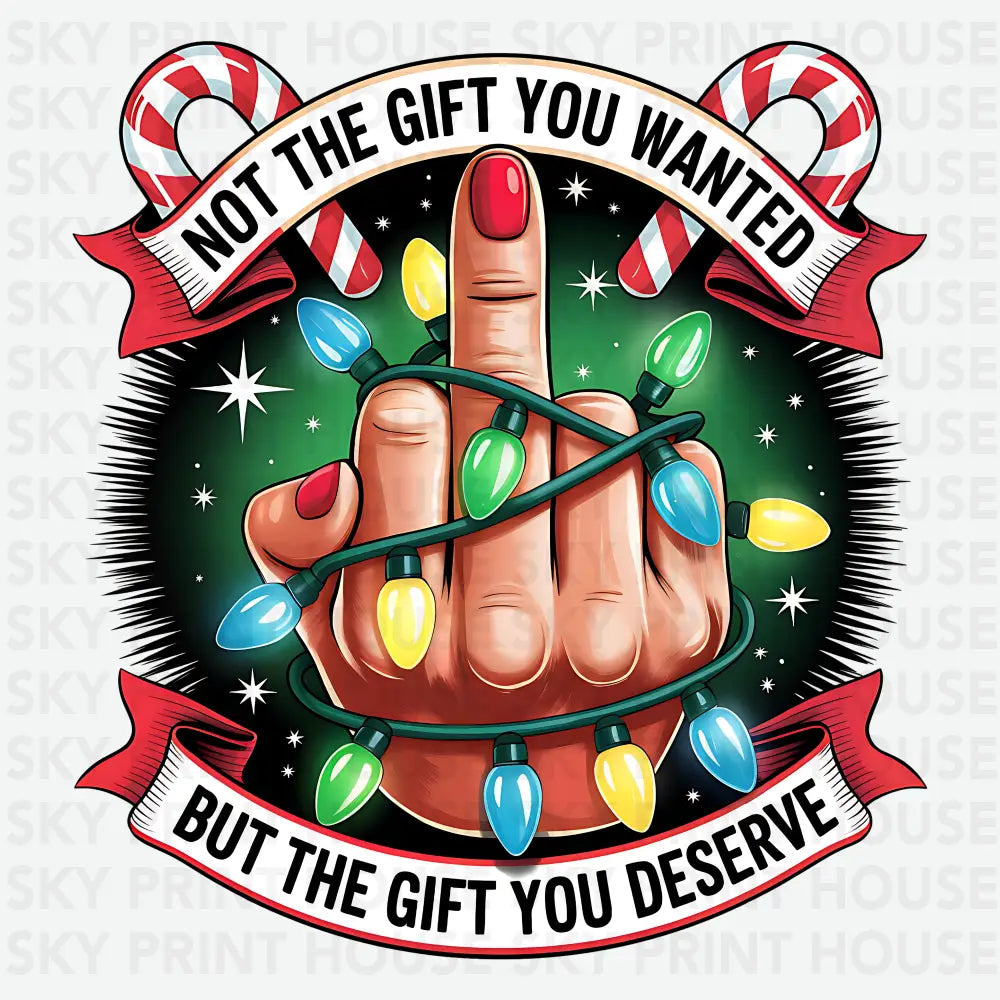 Funny Christmas Middle Finger - Christmas Ready to Press DTF Transfer