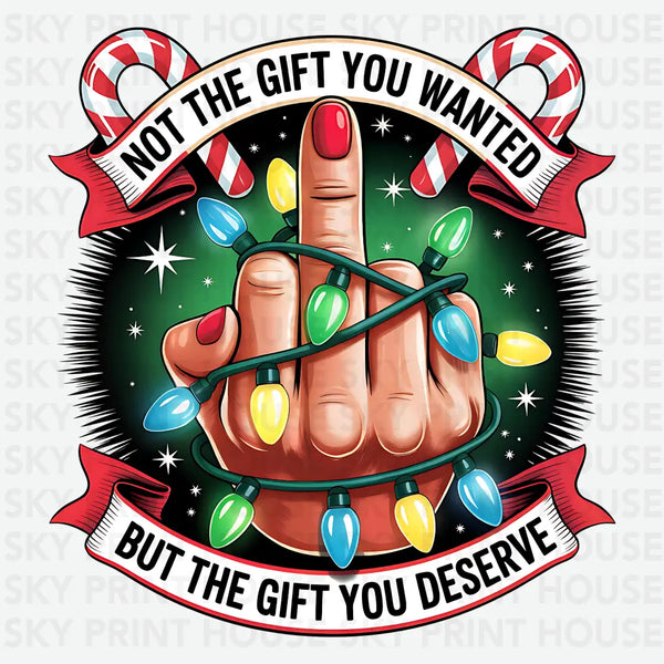 Funny Christmas Middle Finger - Christmas Ready to Press DTF Transfer