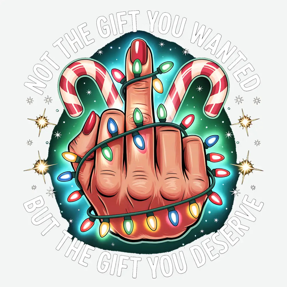 Funny Christmas Middle Finger - Christmas Ready to Press DTF Transfer