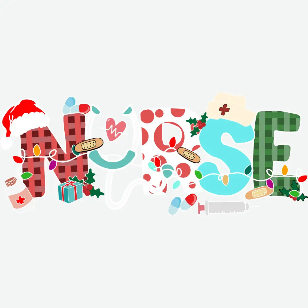 Funny Christmas Nurse - Christmas Ready to Press DTF Transfer
