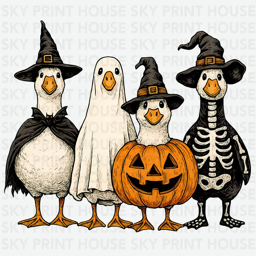 Funny Halloween Goose Squad - Ready to Press DTF Transfer