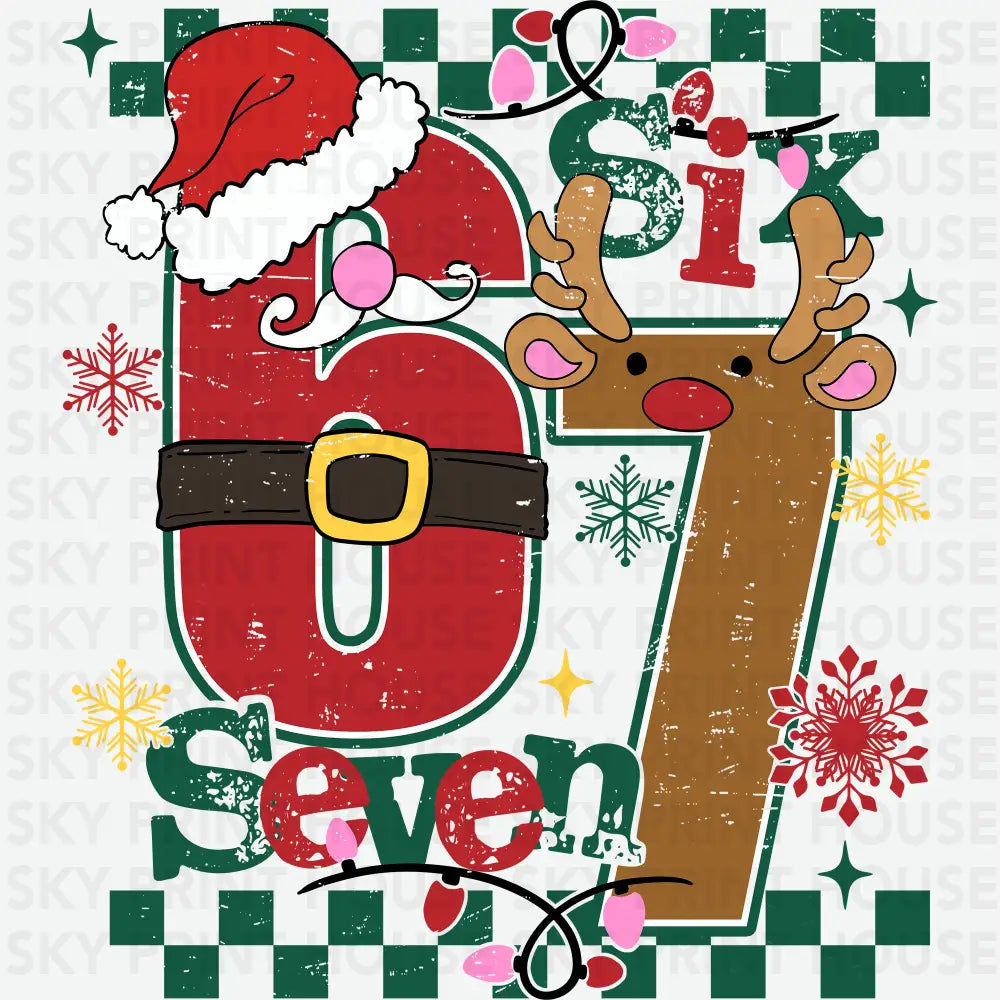 Funny Six Seven Meme Christmas - Christmas Ready to Press DTF Transfer