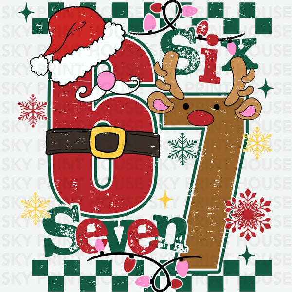 Funny Six Seven Meme Christmas - Christmas Ready to Press DTF Transfer