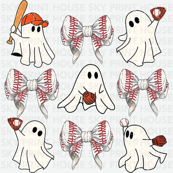 Ghosts Playing Baseball - Halloween Ready to Press DTF Transfer