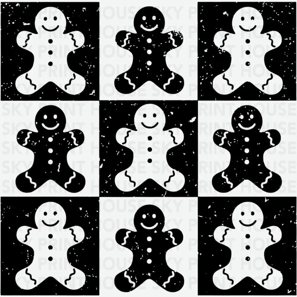 Gingerbread Checkered Christmas - Christmas Ready to Press DTF Transfer