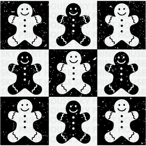 Gingerbread Checkered Christmas - Christmas Ready to Press DTF Transfer